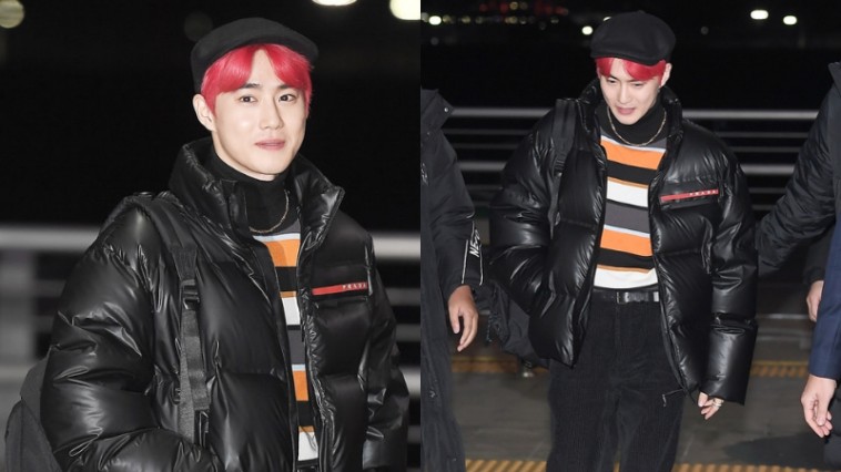 Exo Suho's Outfit at Incheon Airport on December 4, 2019