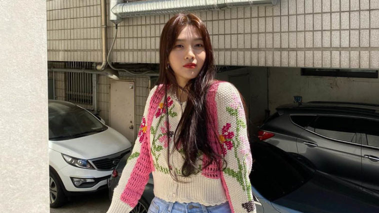 Red Velvet Joy's Outfit on Instagram on April 26, 2020