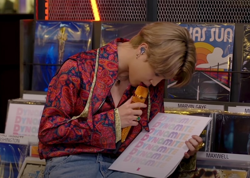 BTS Jimin's Outfit on Tiny Desk (Home) Concert on September 21, 2020