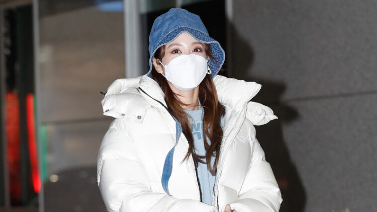 Sandara Park's Outfit on the way to MBC's ‘Video Star’ on November 26, 2020