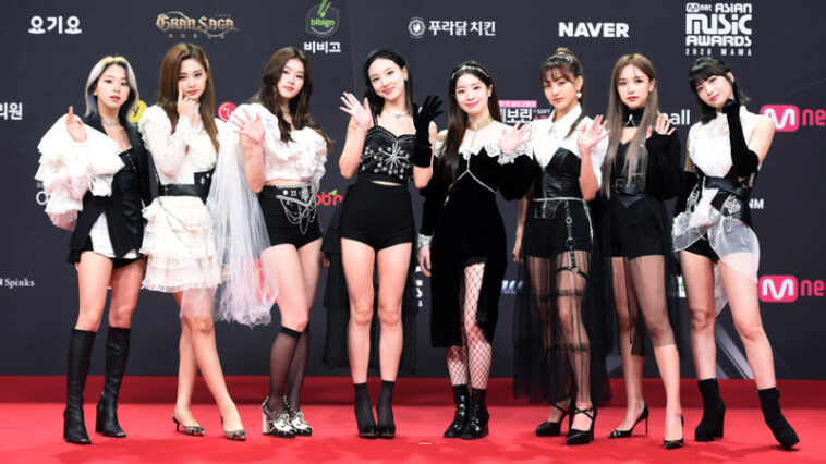 TWICE's Outfit at 2020 Mnet Asian Music Awards Red Carpet on December 6, 2020