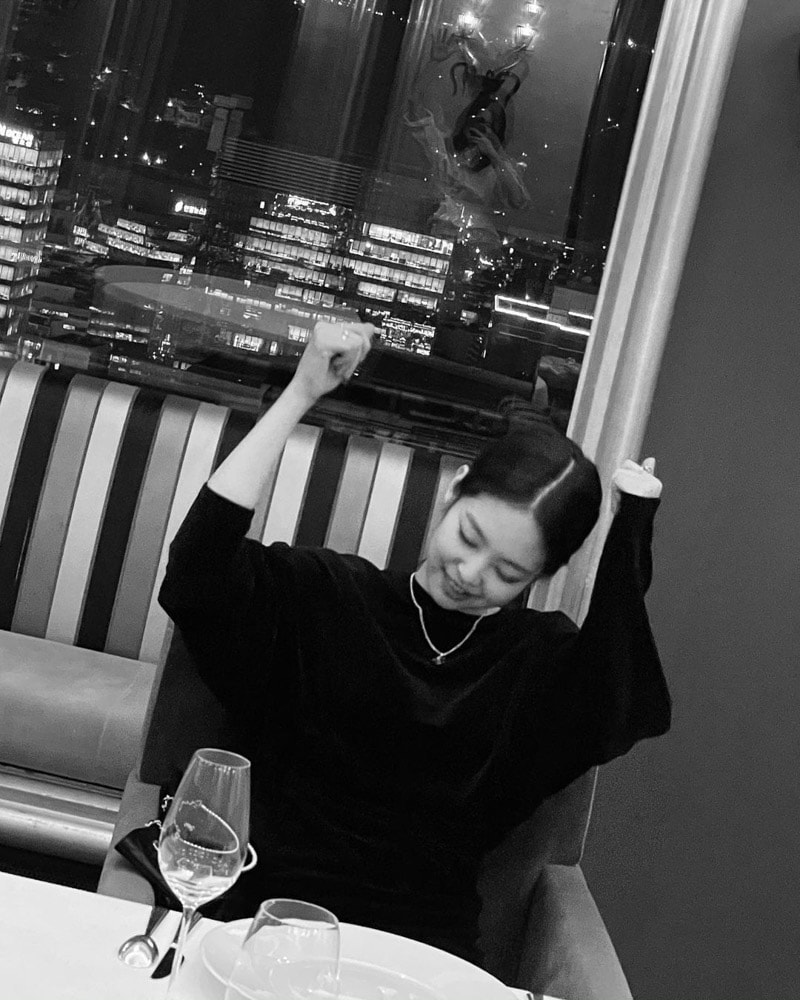 BLACKPINK Jennie's Outfit on Instagram on February 14, 2021