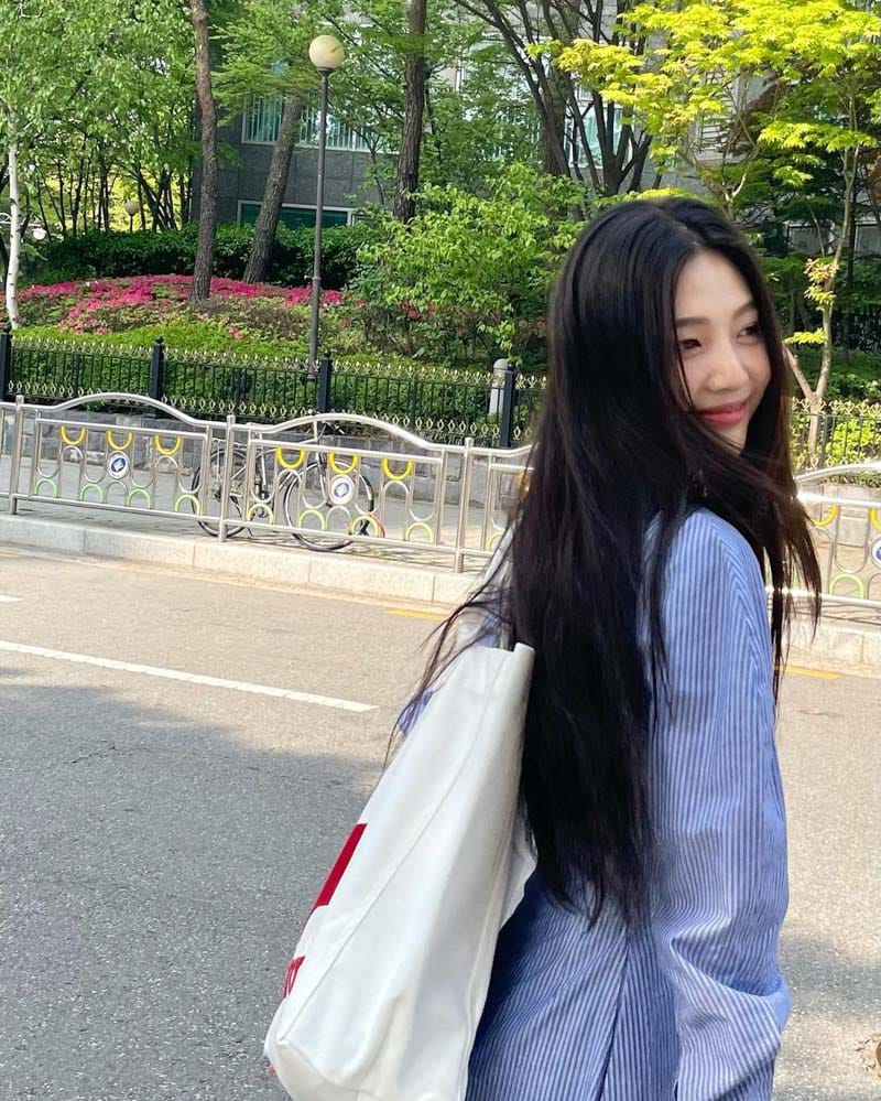 Red Velvet Joy's Outfit on Instagram on April 27, 2021