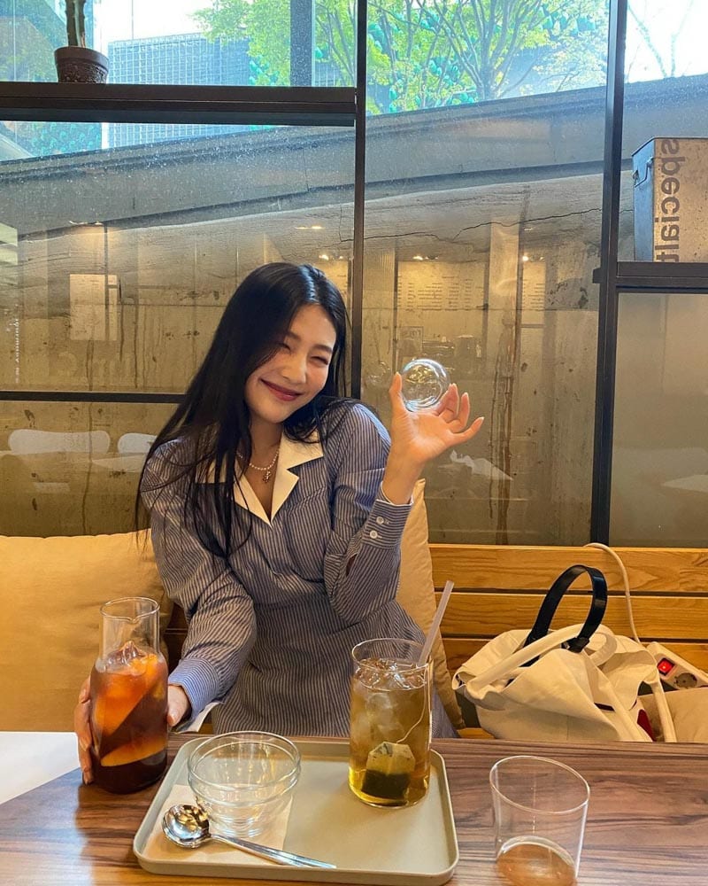 Red Velvet Joy's Outfit on Instagram on April 27, 2021