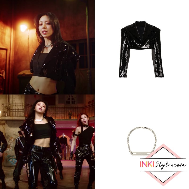 Black Halter Crop Top With Chains | Lia - ITZY - Fashion Chingu