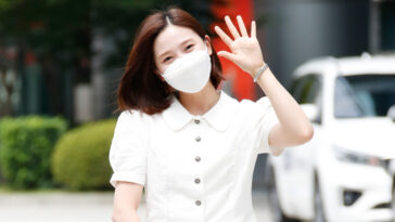 OH MY GIRL Hyojung's Outfit on the way to SBS ‘Cultwo Show’ on July 20, 2021