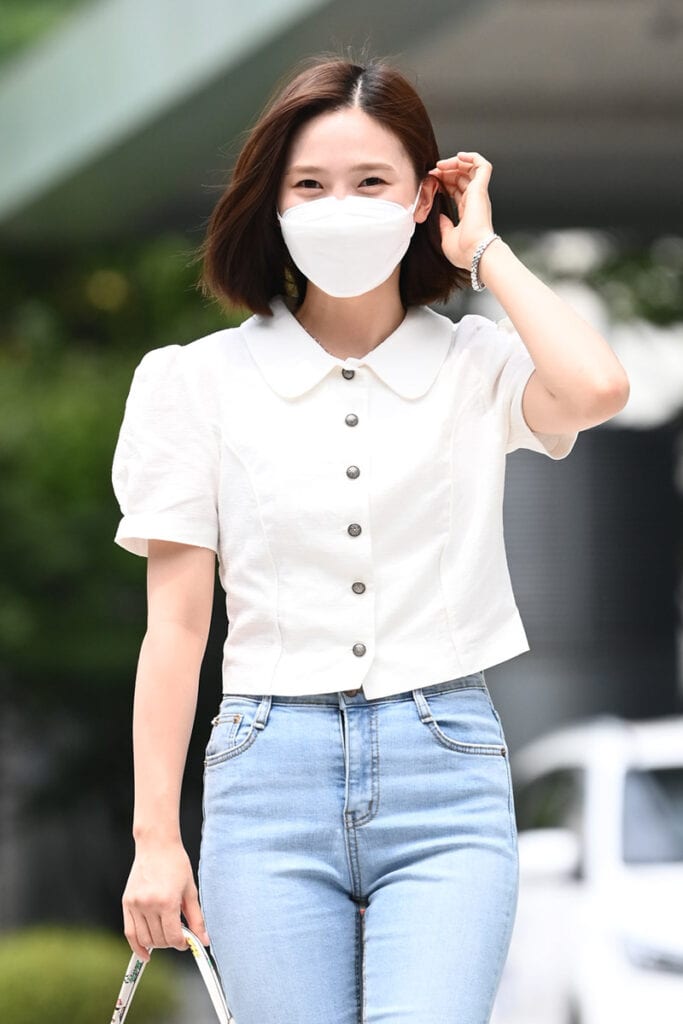 OH MY GIRL Hyojung's Outfit on the way to SBS ‘Cultwo Show’ on July 20, 2021
