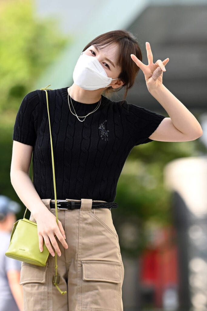 Red Velvet Wendy's Outfit On the way to SBS Power FM 'Young Street' on July 26, 2021