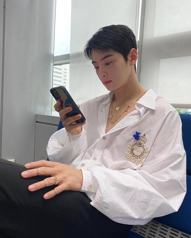 ASTRO Eunwoo's Outfit on Instagram on August 9, 2021