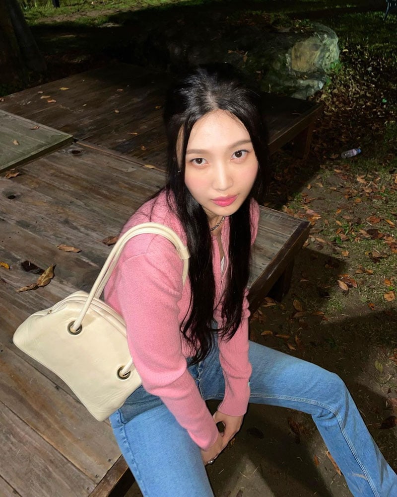 Red Velvet Joy's Outfit on Instagram on October 20, 2021