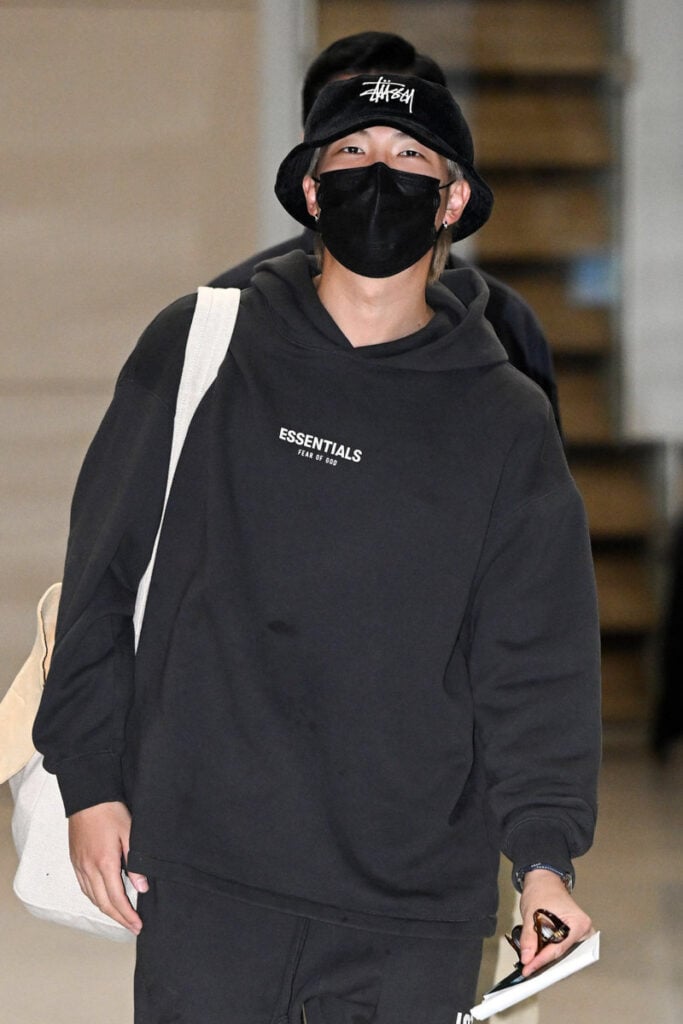 BTS RM's Recent Airport Outfit Is Sporty And Casual