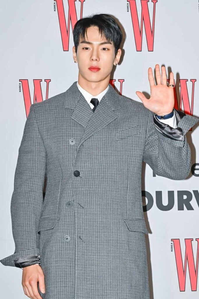 MONSTA X Shownu's Outfit at ‘Love You W 2023’ WKorea Event on November 24, 2023